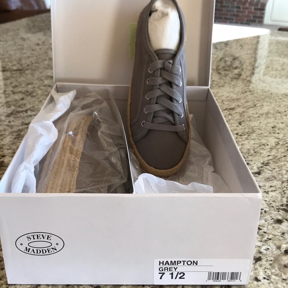 Steve Madden, Hampton grey shoes.
